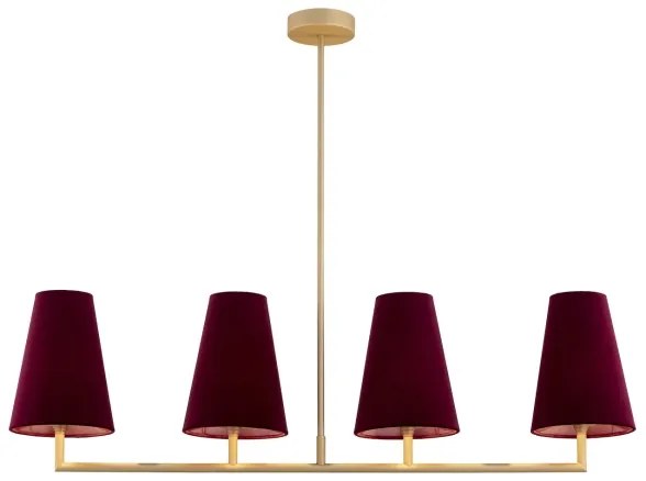 Lustră pe tijă SAFIANO 4xE27/15W/230V roșu-burgund Argon 1829