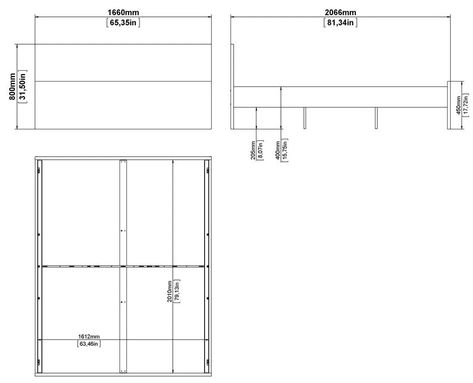 Pat matrimonial alb 160x200 cm Naia – Tvilum