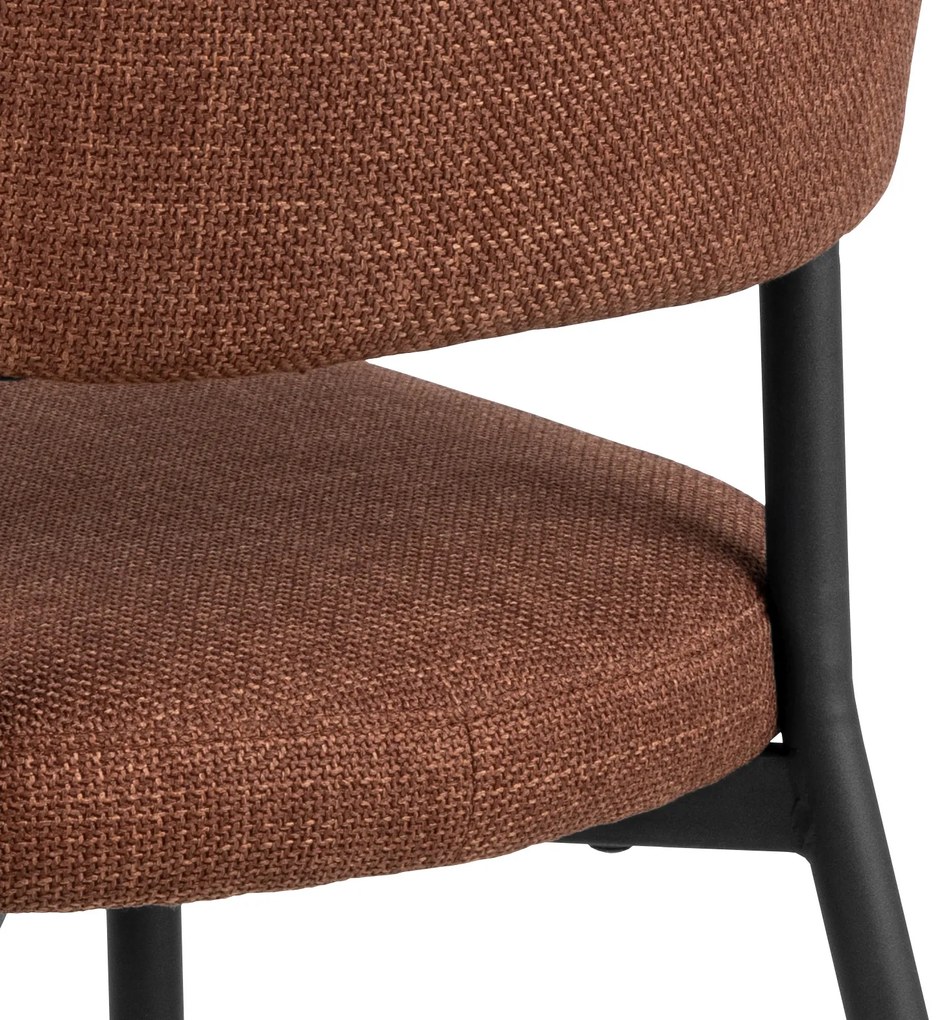 MAZZONI EXPORT IRIS Teracotă (material Basel 44) - SCAUN MODERN TAPIȚAT CU ȚESĂTURĂ ÎMPLETITĂ PENTRU SALON/SUFRAGERIE LOFT