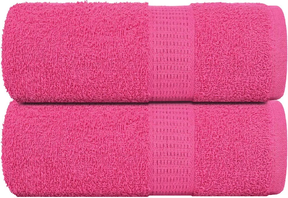 vidaXL Prosoape de baie, FROGN, 2 buc., roz, 30x30 cm, 360 g/m²