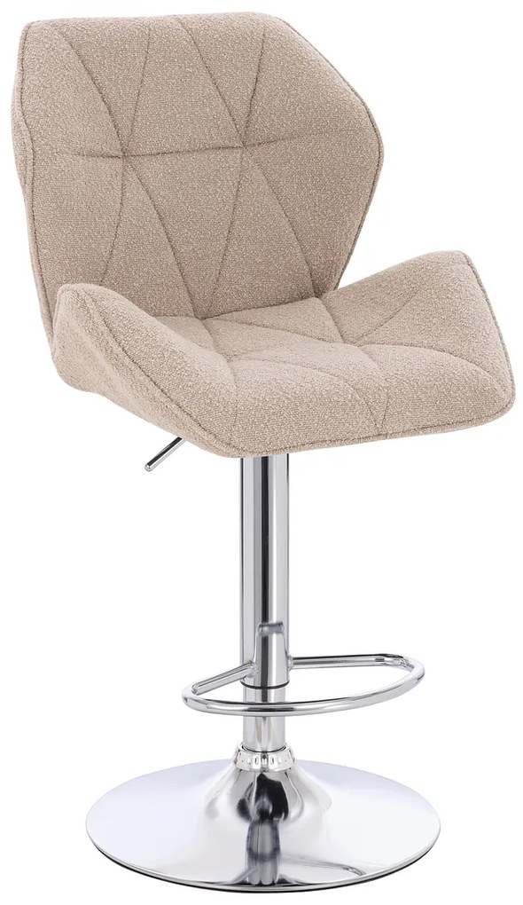 HR212W Scaun Latte Boucle cu Bază Cromata