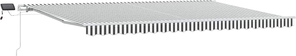 vidaXL Copertină retractabilă manual cu LED, antracit/alb, 500x300 cm