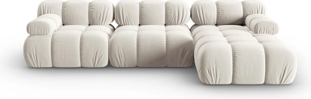 Coltar modular dreapta 4 locuri, Bellis, Micadoni Home, BL, 282x155x70 cm, catifea, bej deschis