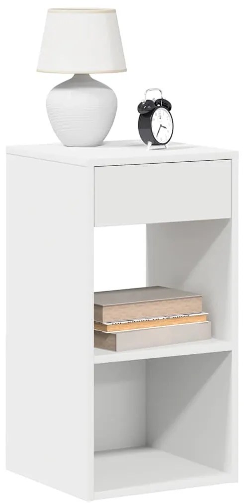vidaXL Noptiere cu sertar 2 buc Alb 35x34x66,5 cm