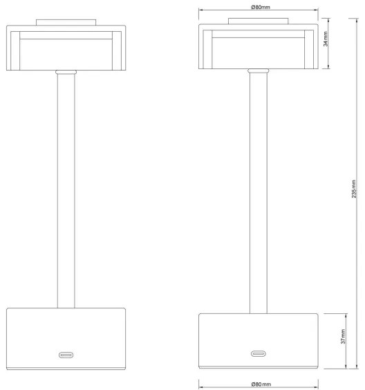 Lampă LED dimabilă de masă Globo 21026S SHIRA LED/2,5W/3,7V 2700/4000/6500K negru