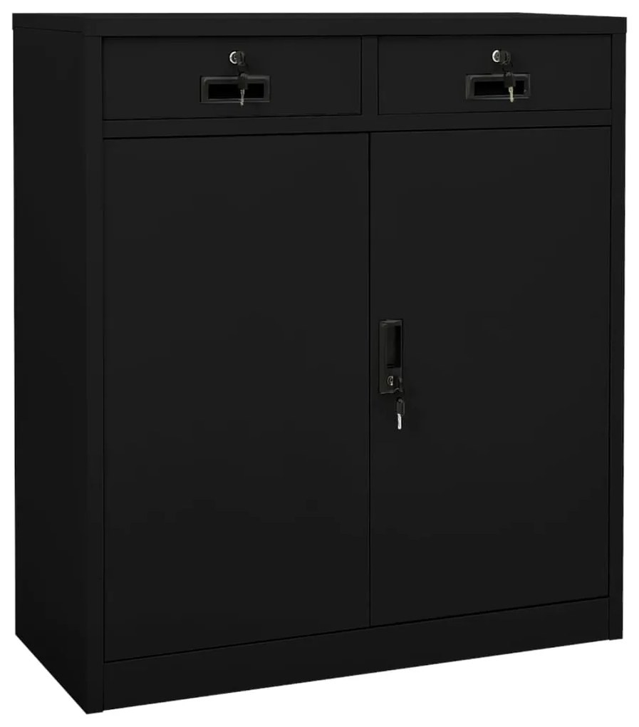 vidaXL Dulap de birou, negru, 90x40x102 cm, oțel