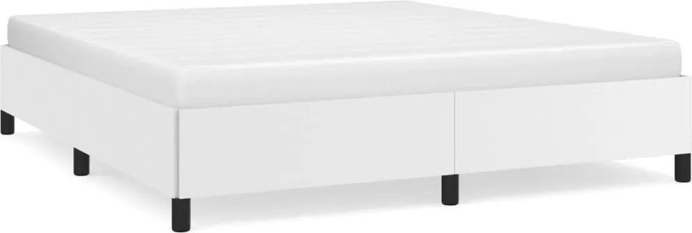 vidaXL Cadru de pat, alb, 180x200 cm, piele ecologică