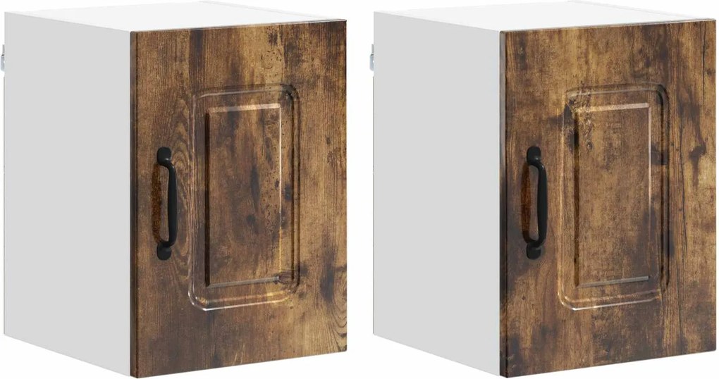 vidaXL Dulap de bucătărie Kalmar 2 pcs Stejar fumuriu 30 x 31 x 40 cm
