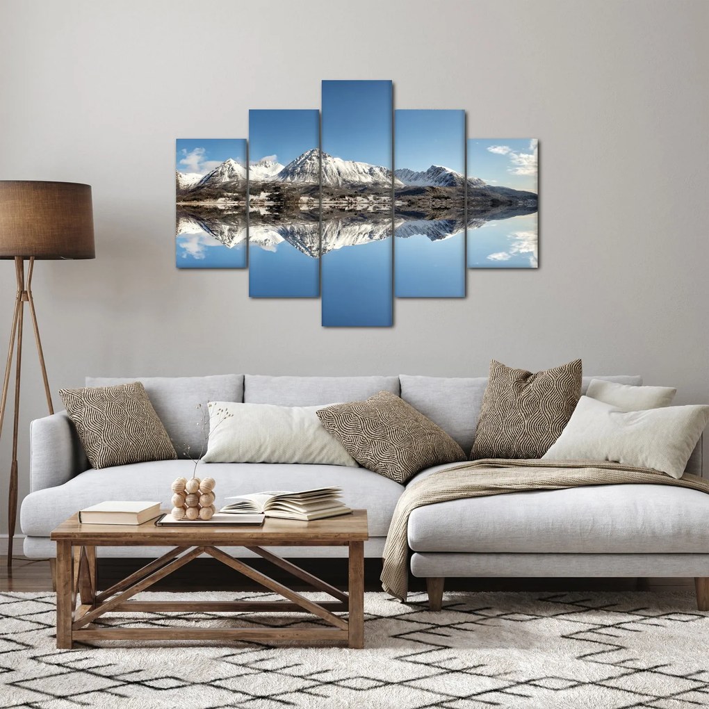 Tablou cu munți și reflectarea lor (150x105 cm)