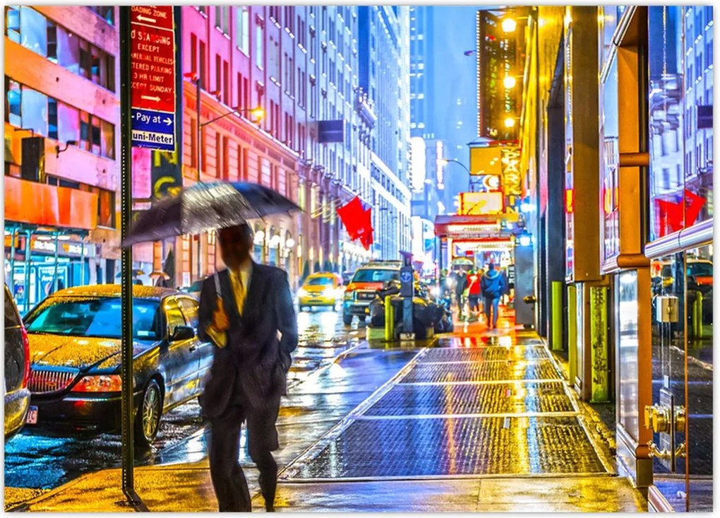 Tablou - Oraș în lumina neoanelor (70x50 cm)