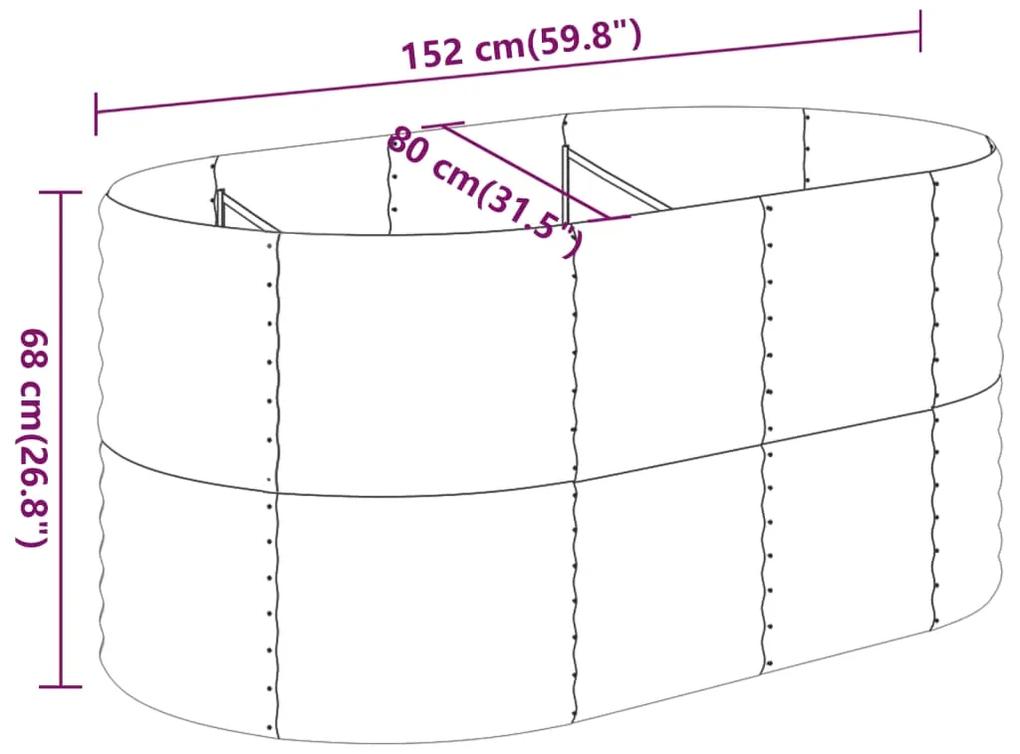 Jardiniera gradina maro 152x80x68 cm otel vopsit electrostatic 1, Maro, 152 x 80 x 68 cm