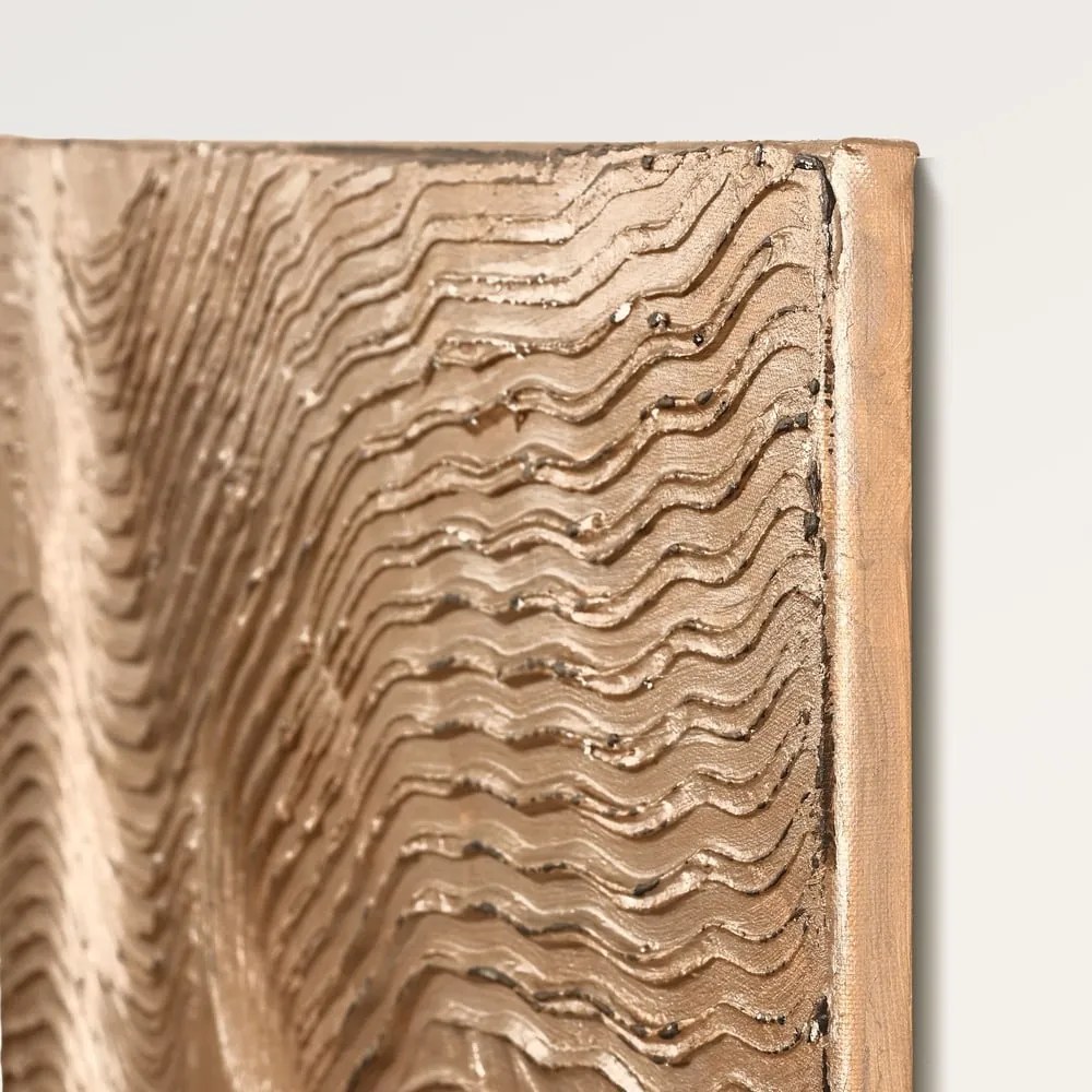 Tablou pictat manual 88x118 cm Metallic Brown – Malerifabrikken