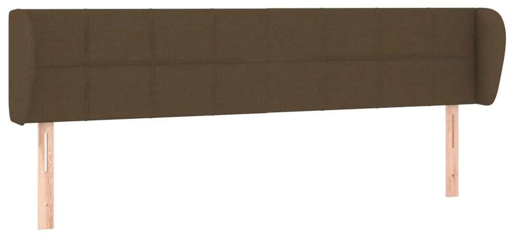 Tablie de pat cu aripioare maro inchis 183x23x78 88 cm textil 1, Maro inchis, 183 x 23 x 78 88 cm