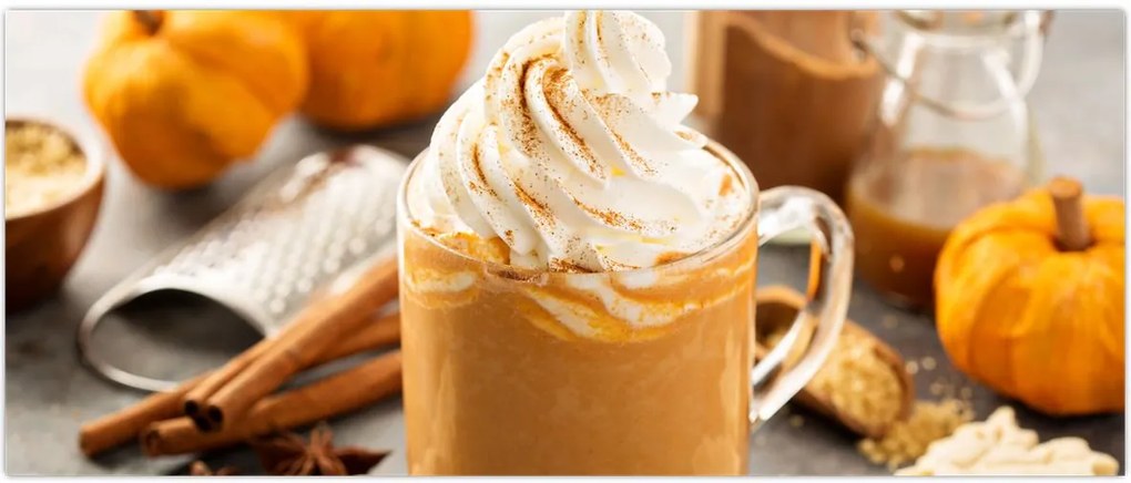 Tablou - Cafea cu lapte de dovleac (120x50 cm)