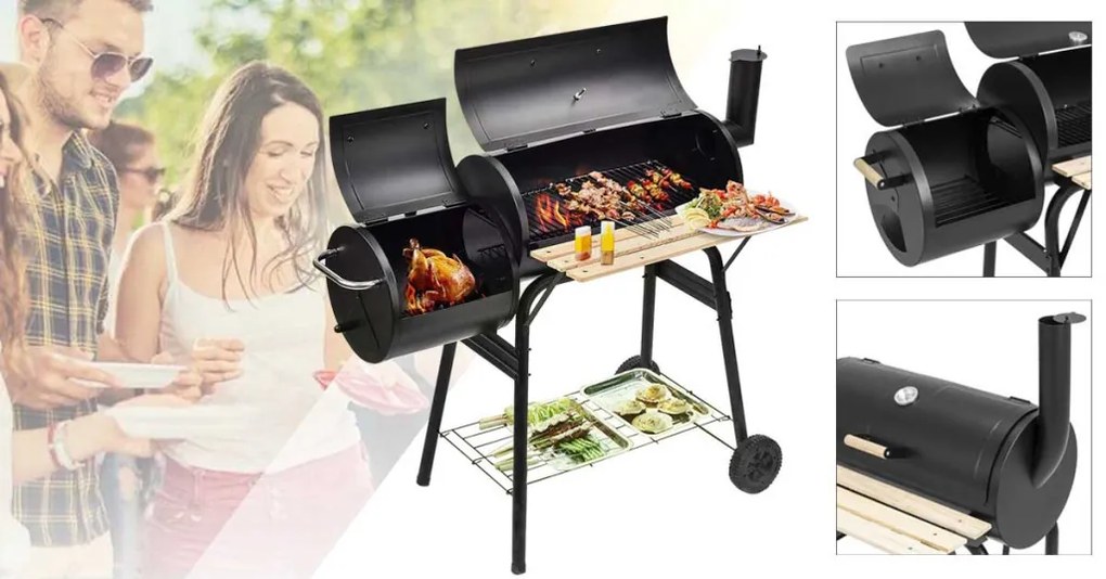2 in 1 Gratar carbune BBQ si Smoker