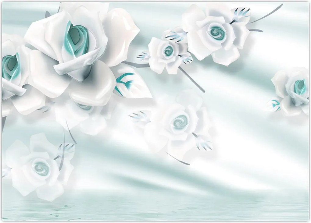 Tablou - Flori de trandafir turcoaz (70x50 cm)