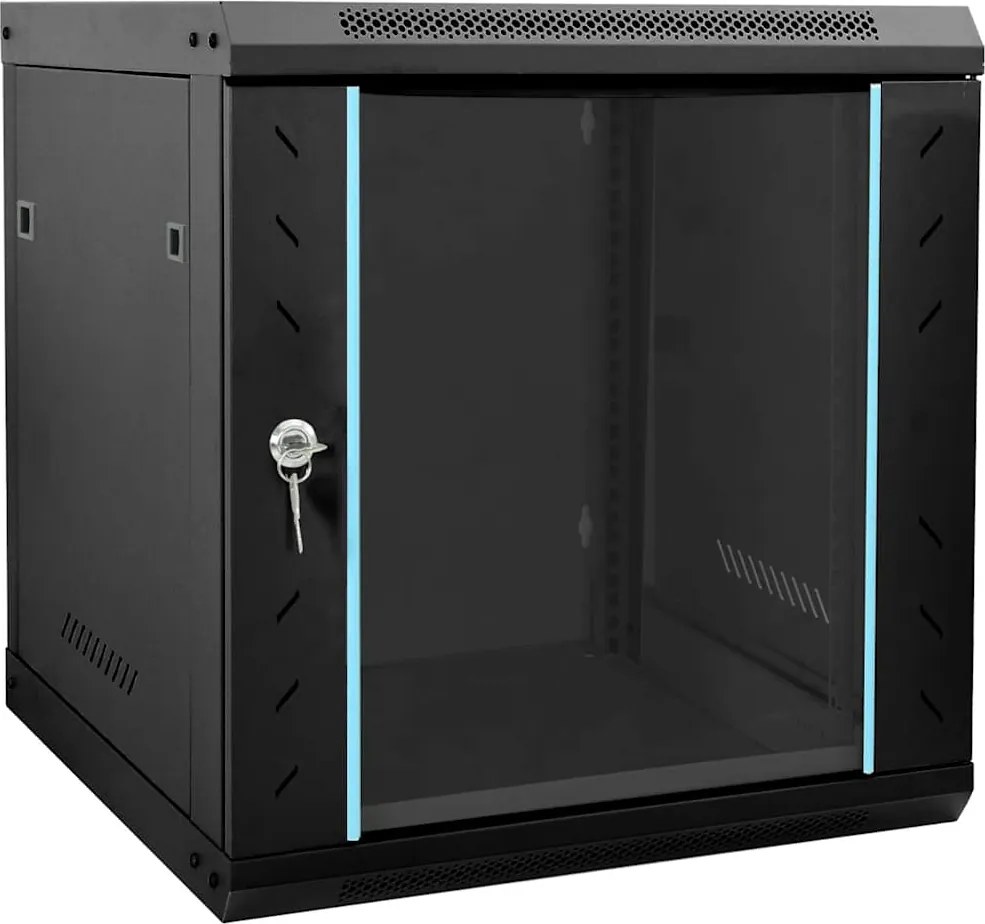 vidaXL Dulap de rețea cu depozitare Negru 53 x 60 x 60 cm Oțel