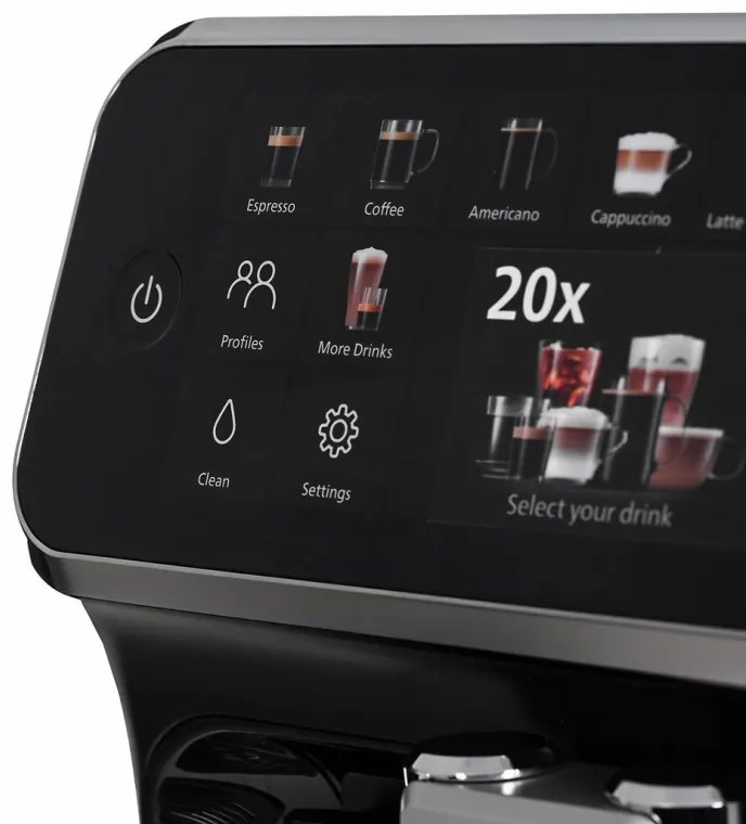 Espressor automat Philips EP5541/50 5500 LatteGo, 1500W, 15 bar, 1,8 L, Rasnita ceramica cu 12 treote, TFT, AquaClean, SilentBrew, AromaExtract, ExtraShot, Negru