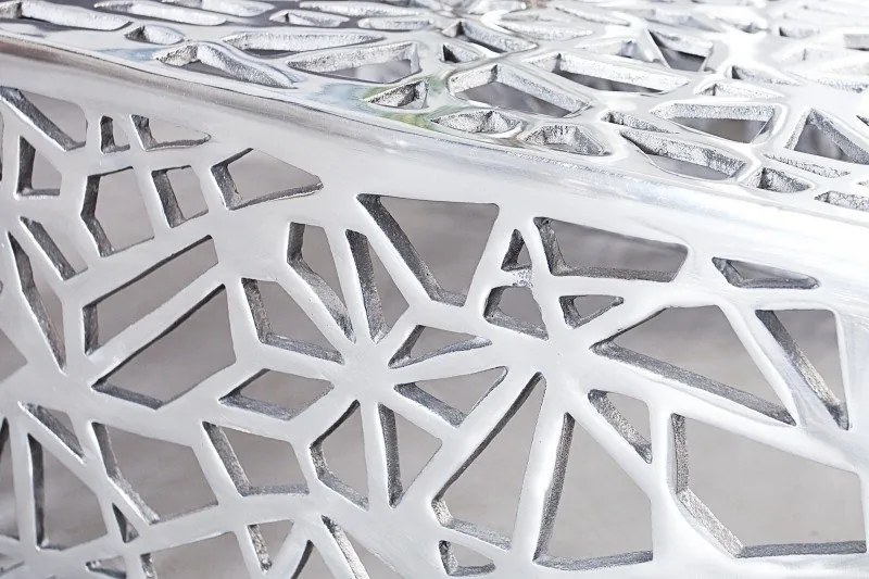 Masuta de cafea din aluminiu Abstract 60cm argintiu