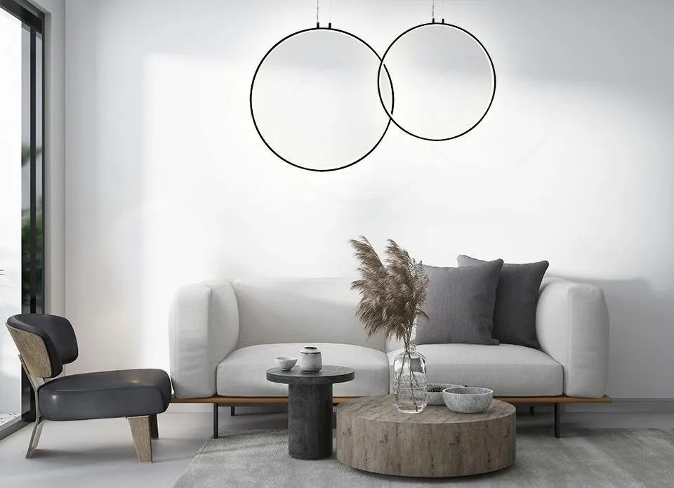 Lustra design inelar LED Ring 60 negru