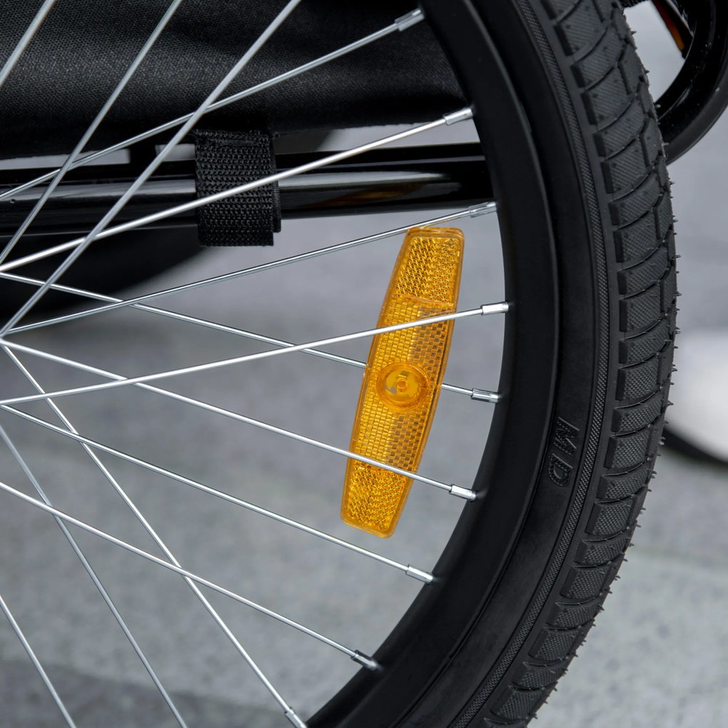 PawHut remorcă pentru câini, ferestre din plasă, prelată rulabilă, cuplaj universal, cadru din oțel, Negru, 140 x 71 x 83 cm | Aosom Romania