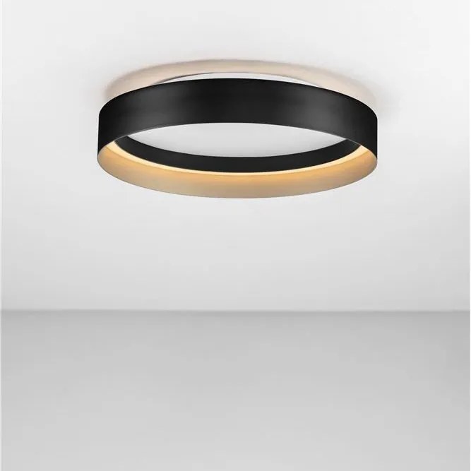 Plafoniera circulara aluminiu negru/auriu LED CCT LUMIA 45cm