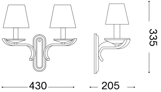 Lampă de perete Ideal Lux PEGASO 2xE14/28W/230V auriu