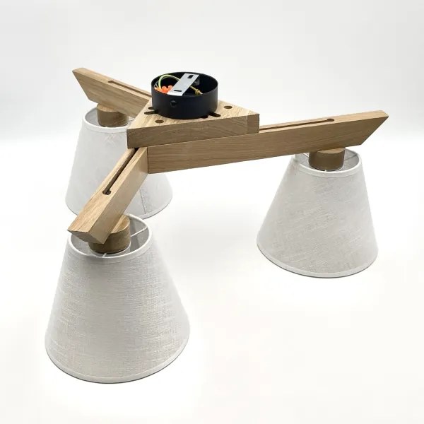 Lustr ANTONIO 3xE14/40W/230V, montaj plafon, stejar