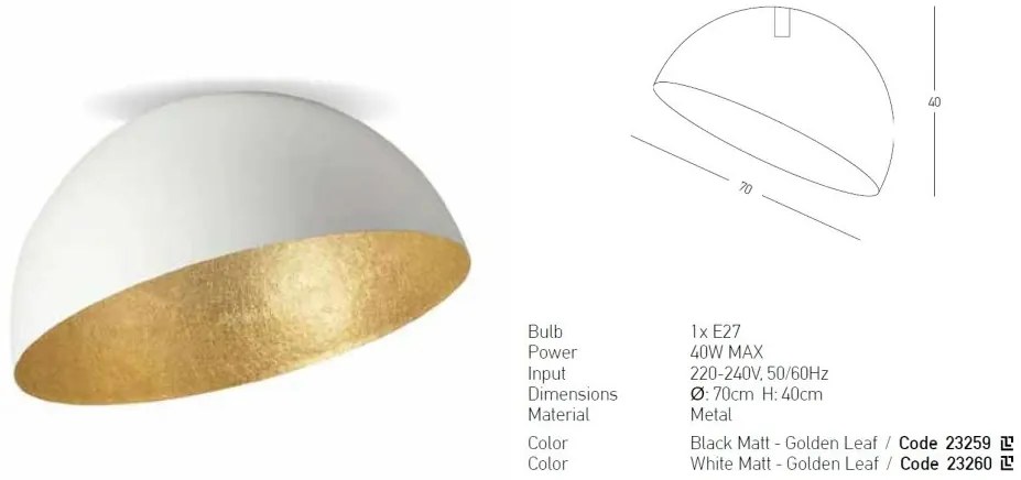 Lustra aplicata design decorativ Doris D-70cm negru/auriu