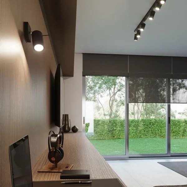 Spot de perete RING 1xGU10/40W/230V negru Sollux SL.1049