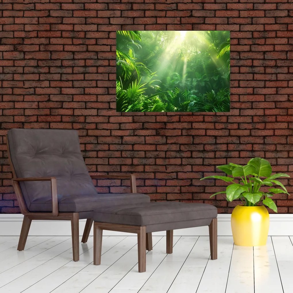 Tablou pe sticlă - Pădurea tropicală (70x50 cm)