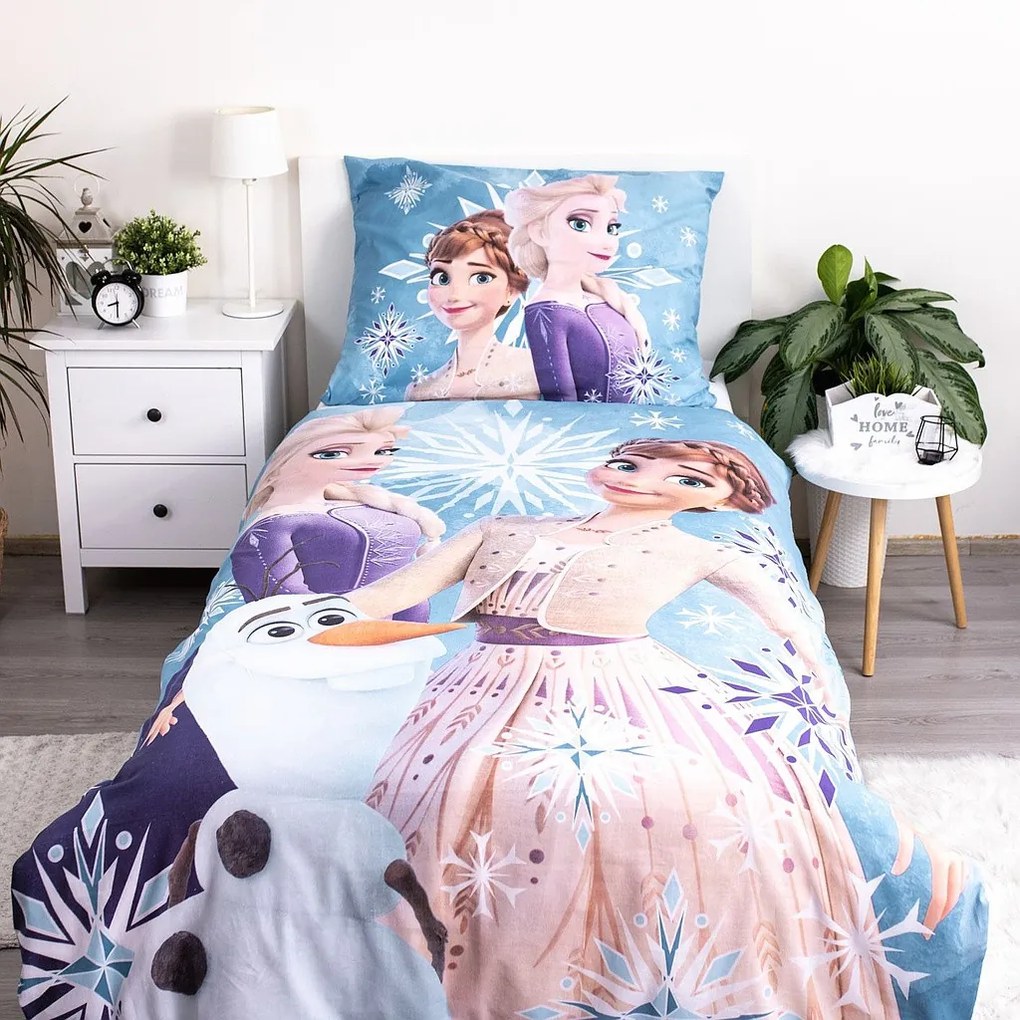 Disney Regatul de gheață White Snowflake așternut de pat pentru copii 100×135 cm, 40×60 cm