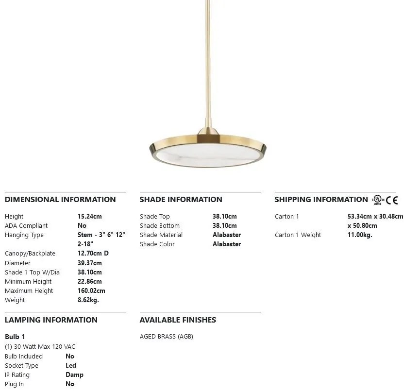 Pendul LED design modern DRAPER