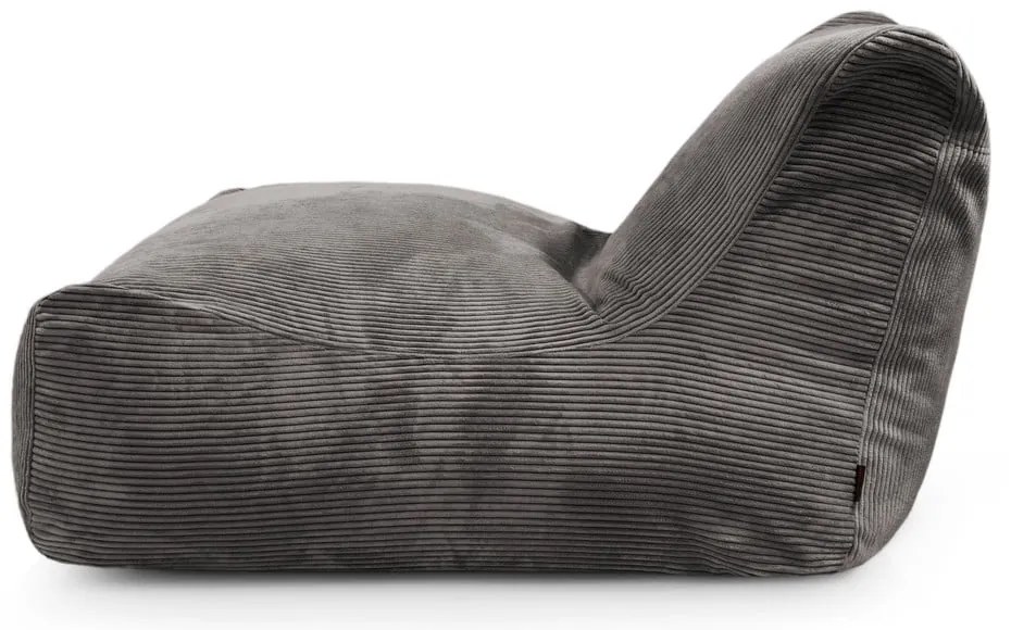 Fotoliu bean bag maro cu tapițerie din catifea reiată Sofa Lounge – SLOWDOWN