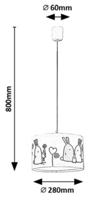 Lustră pe cablu pentru copii Rabalux 72166 FLAPPY 1xE27/40W/230V