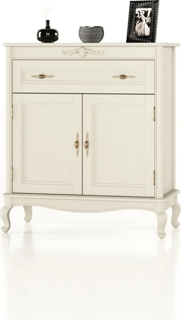 Comodă lemn masiv Seraphia, 94 × 46 × 107 cm - Vanilla
