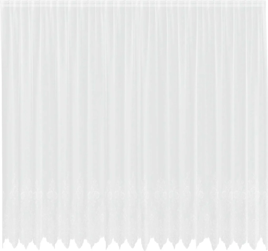 vidaXL Cortină din Dantelă cu perdele Alb 300 x 500 cm Poliester