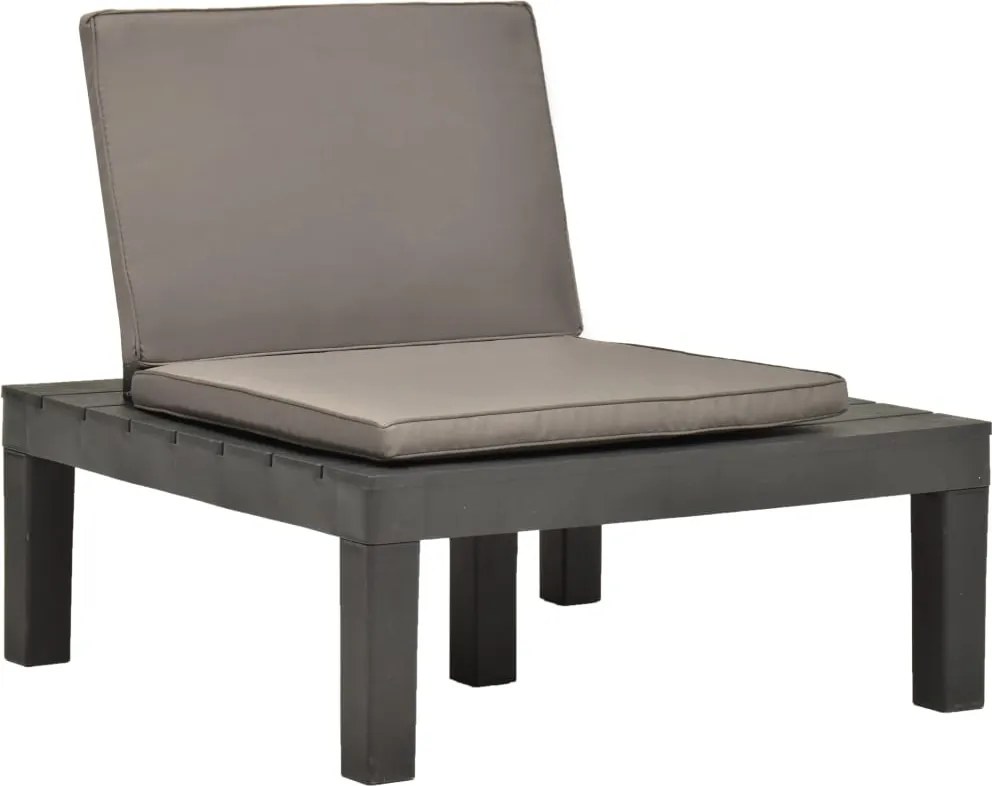 vidaXL Fotoliu de grădină cu pernă, antracit, plastic