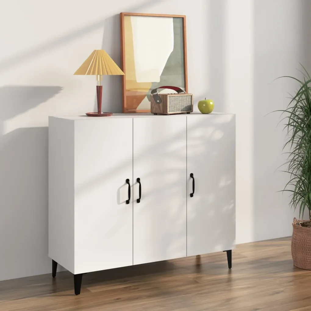 812501 vidaXL Servantă, alb, 90x34x80 cm, lemn compozit
