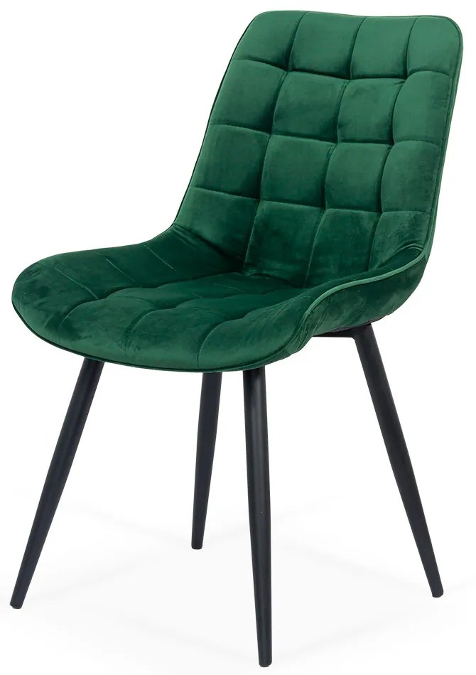 Scaun living verde BUC 206 din catifea cu cadru metalic vopsit