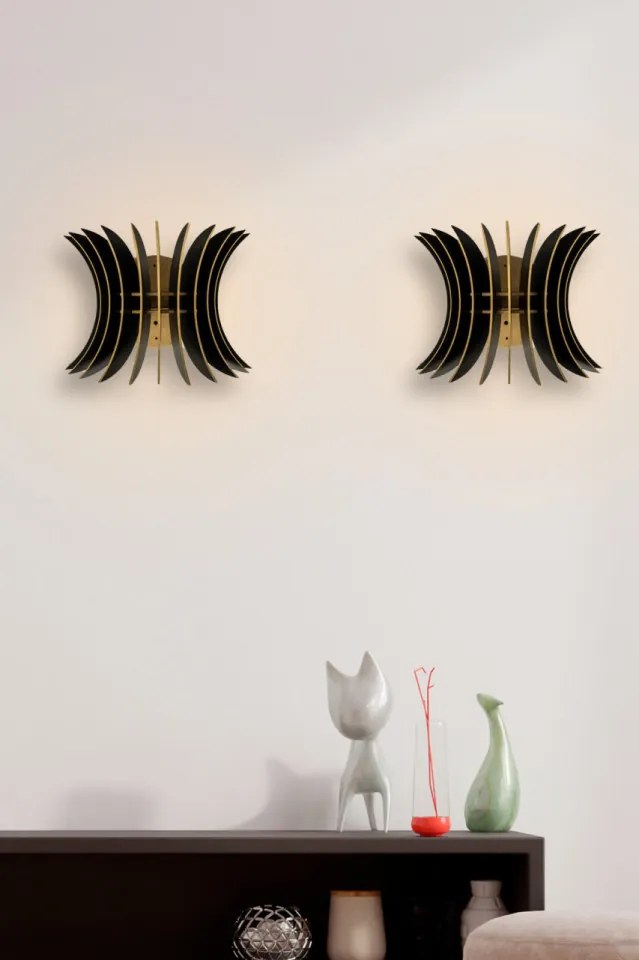Aplica de Perete 206-WS2, 2 Bucati, Soclu E27, Max 45 - 60W, Culoare Negru