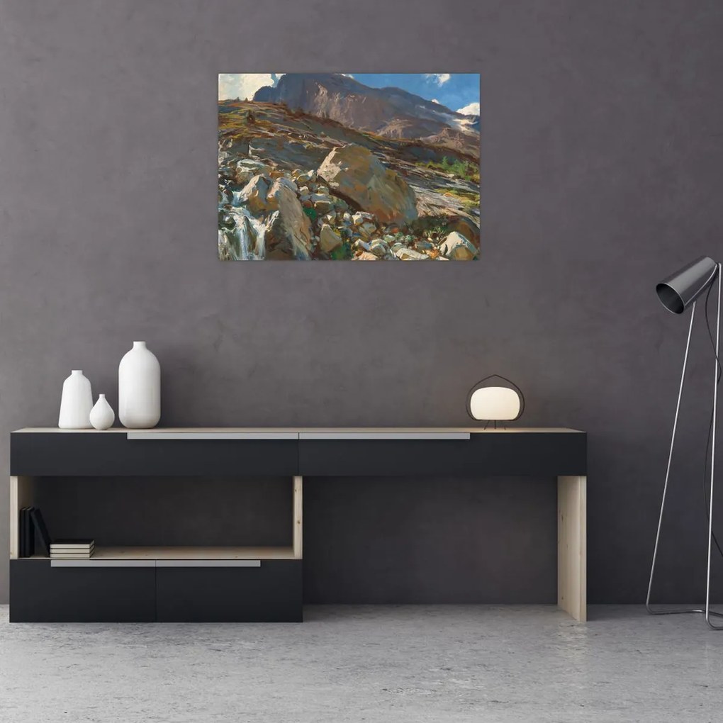 Tablou pe sticlă - John Singer Sargent, Simplon Pass, reproducere (70x50 cm)