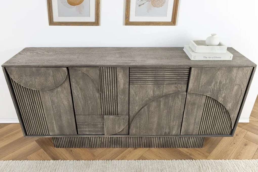 Comoda cu model optic 3D, Lemn, ART DECO 170cm