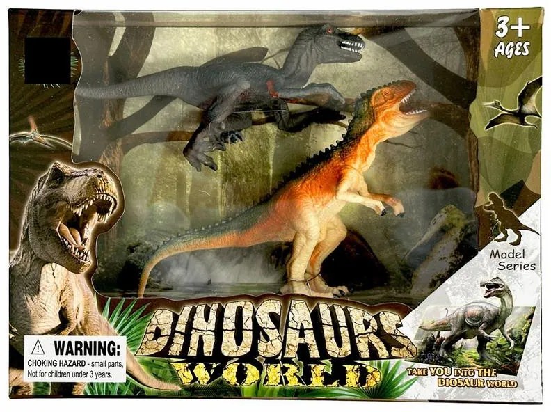 Dinozaur set de figurine din plastic, 2 bucăți in cutie
