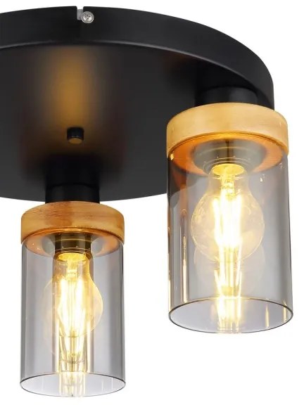 Lustră aplicată FINCA 3xE27/40W/230V metal/lemn Globo 15557-3D