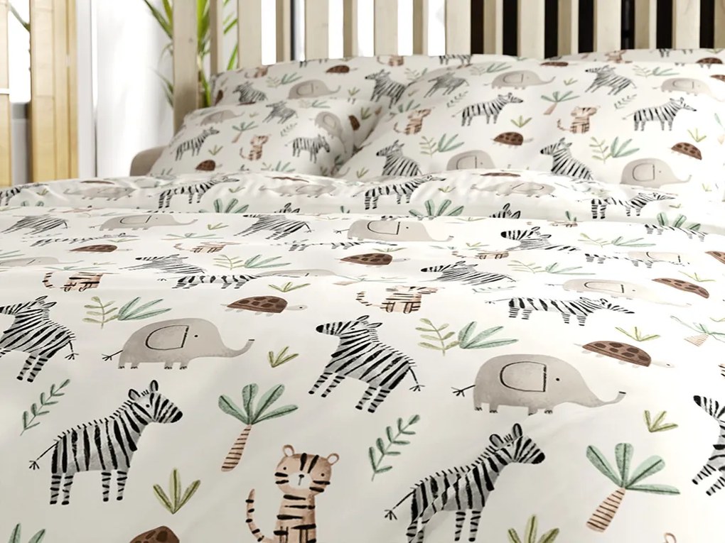 Lenjerie de pat din bumbac JUNGARI crem Dimensiune lenjerie de pat: 70 x 90 cm | 140 x 200 cm