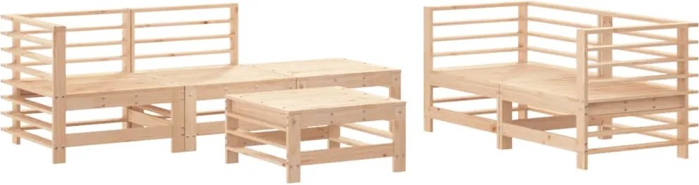vidaXL Set mobilier relexare de grădină, 6 piese, lemn masiv de pin