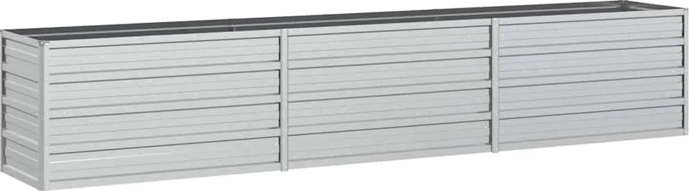 vidaXL Strat înălțat de grădină argintiu 240x40x45 cm oțel galvanizat