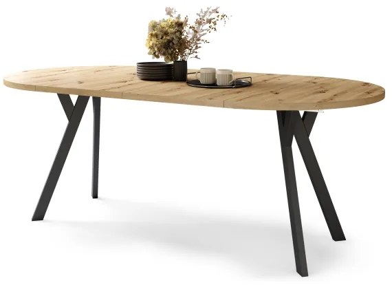 Masă de dining extensibilă ARTUR stejar artisan/negru