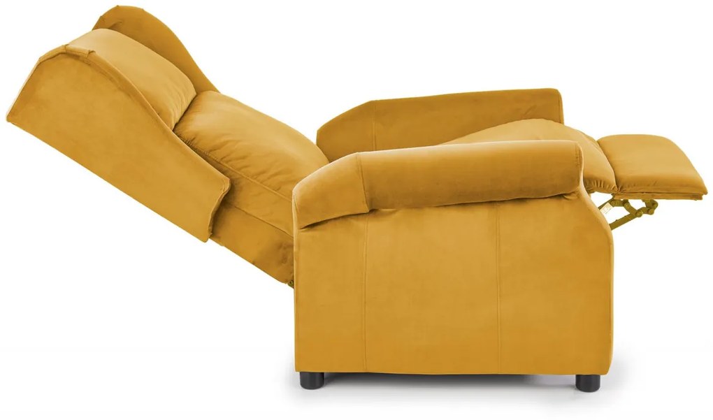 Fotoliu recliner Agustin 2 velvet mustariu H107 cm